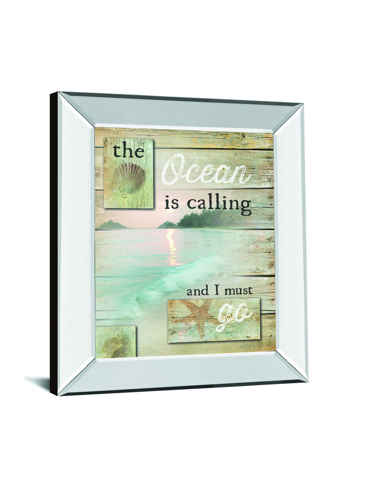 The Ocean Is Calling By Marla Rae - Mirror Framed Print Wall Art - Beige