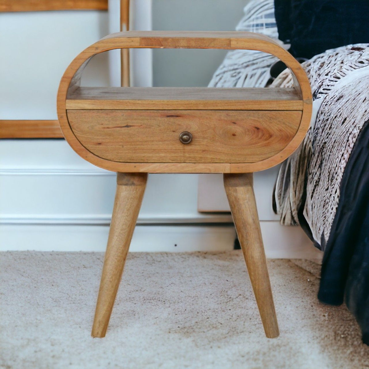 Circular Open Bedside Nightstand