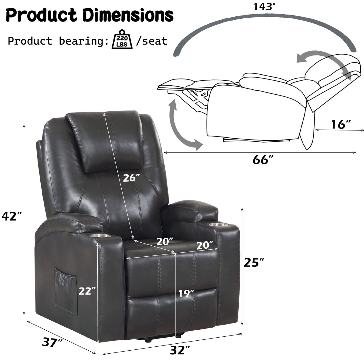 Recliner With Power Lift & Massage