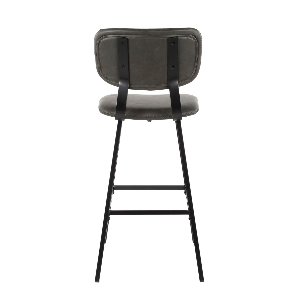 Foundry - Contemporary Barstool Zig Zag Stitching (Set of 2) - Gray