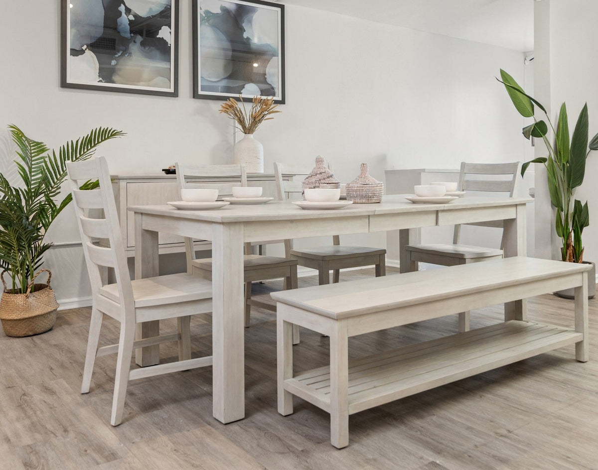 Geneva - Bench - Distressed White