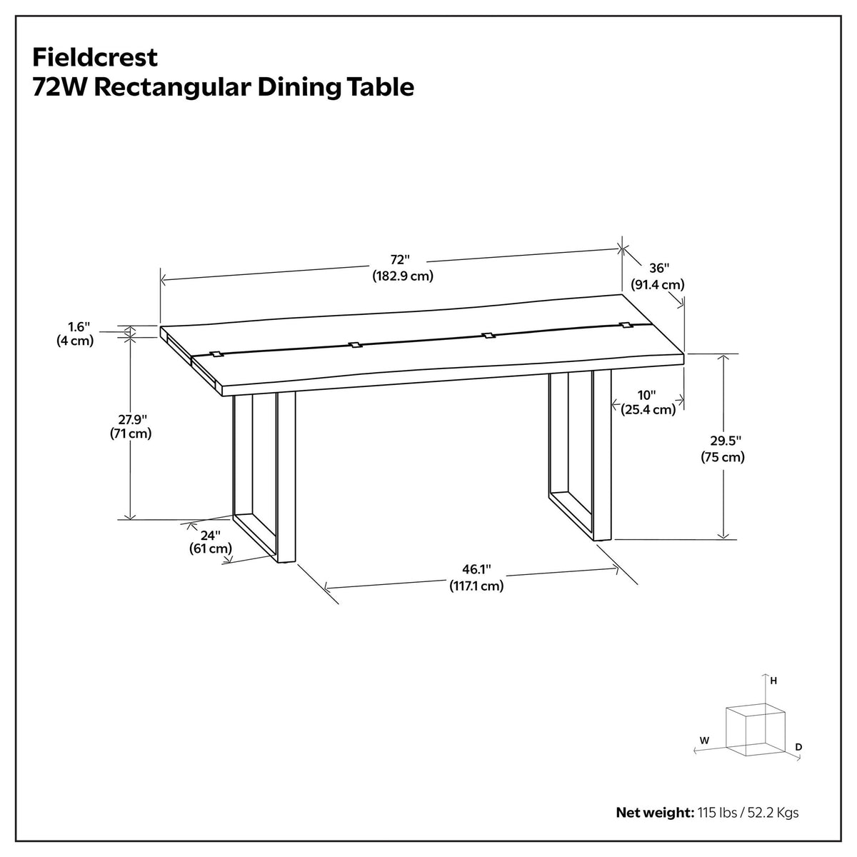 Fieldcrest - Handcrafted Dining Table