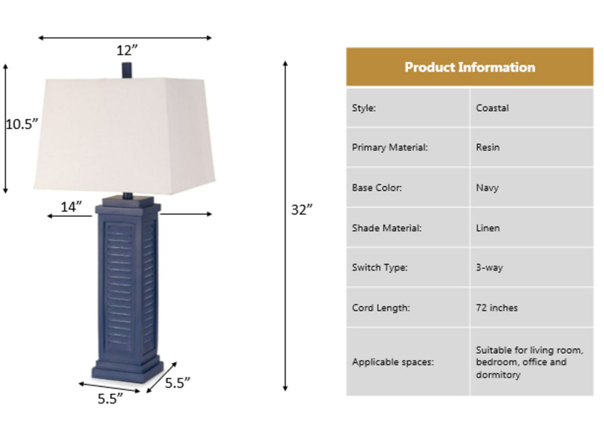 Shutter - Table Lamp With USB (Set of 2)