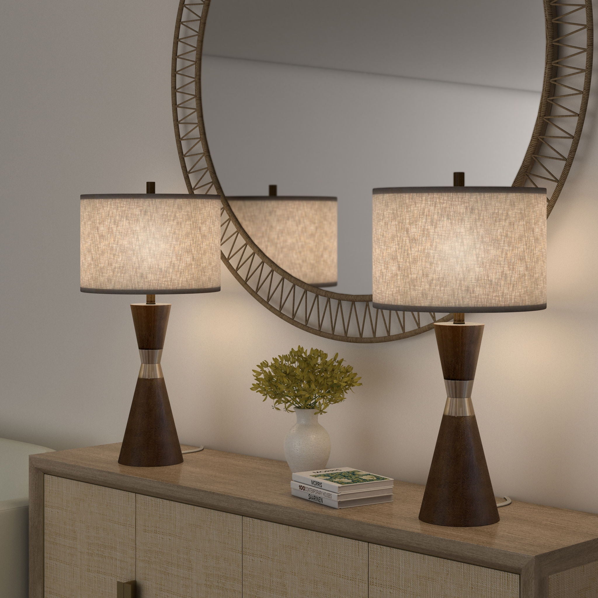 Hourglass - Resin And Metal Table Lamp (Set of 2)