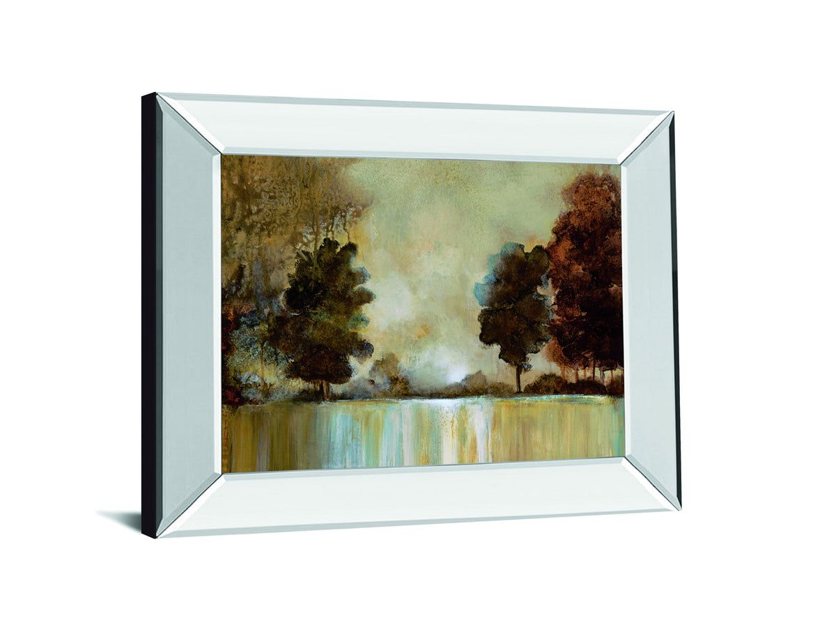 Morning Mist By Cat Tesla - Mirror Framed Print Wall Art - Beige