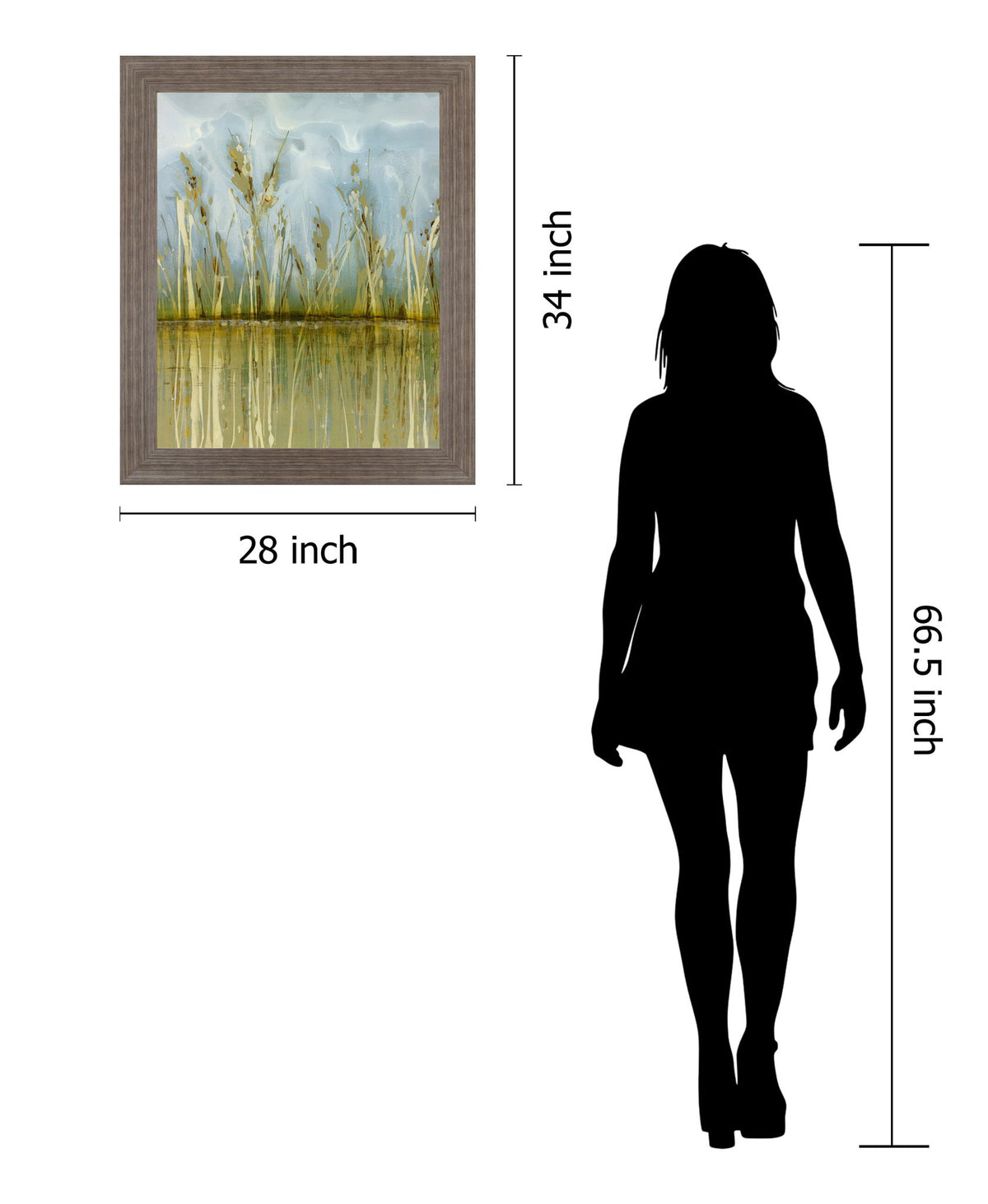 Whispering Marsh - 28" x 34" Framed Wall Art - Green