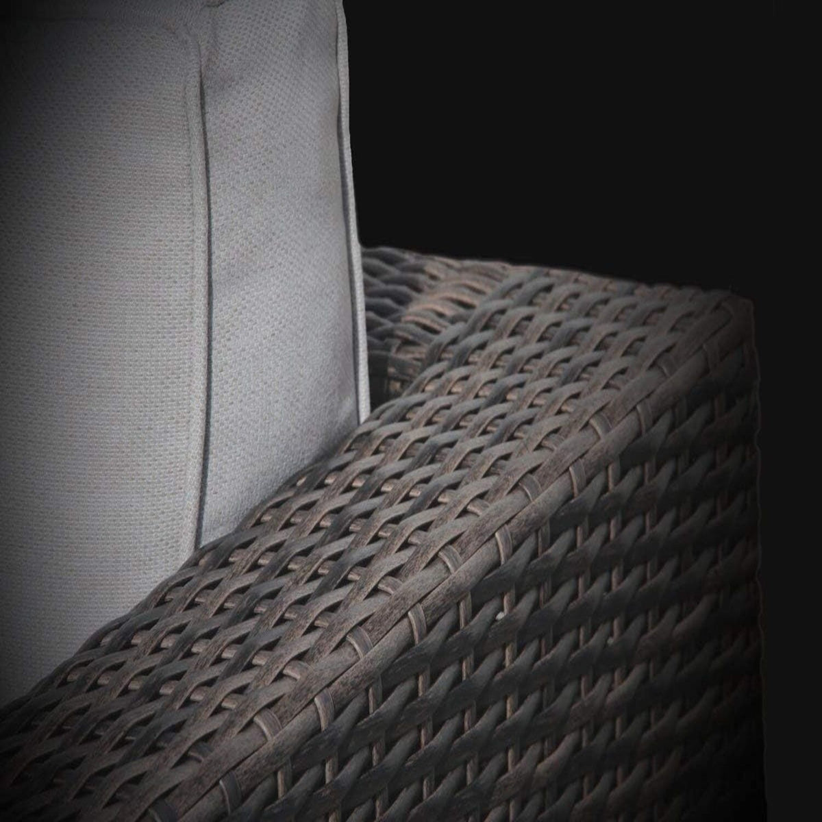 Wicker Seating Group Set With Table And Cushions