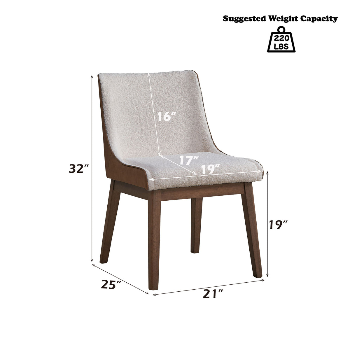 Ginny - 5 Piece With Side Chairs Dining Room Set - Walnut