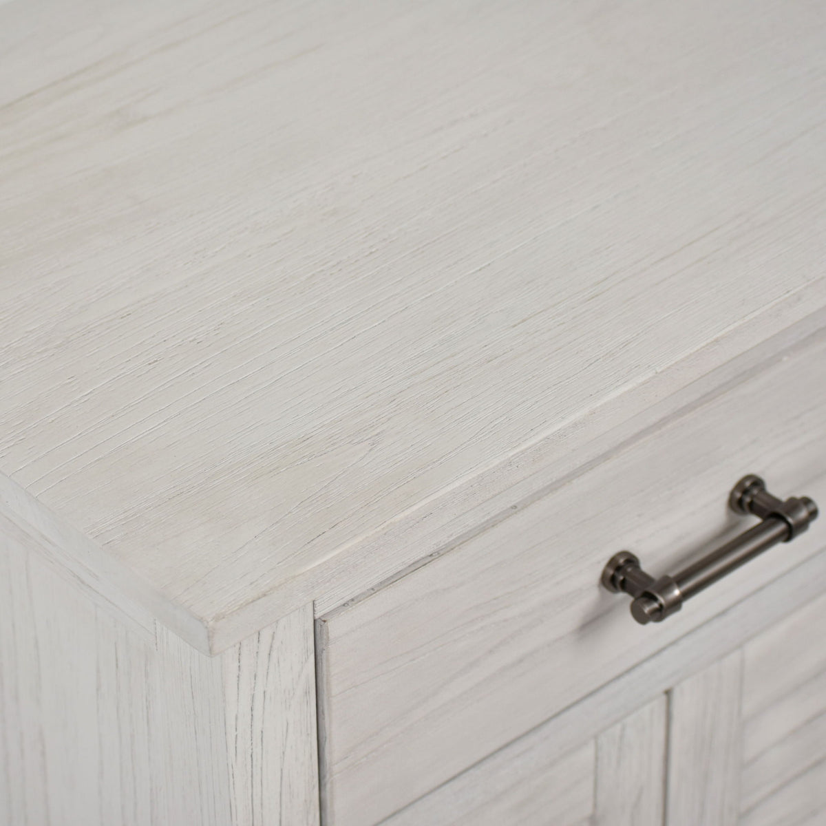 Surfside - 1 Drawer And 2 Door Nightstand With Power Strip And USB-A Port - Weathered White