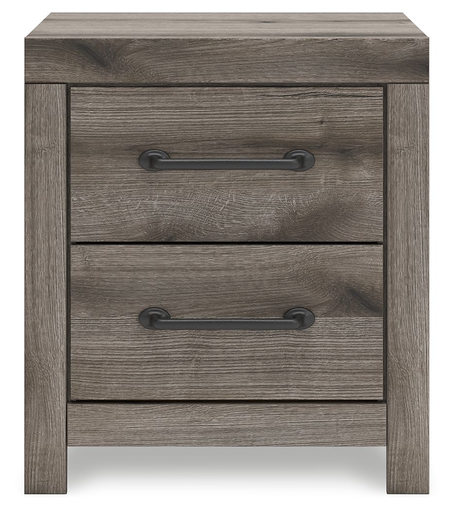 Graystorm - Two Drawer Night Stand - Brown Gray