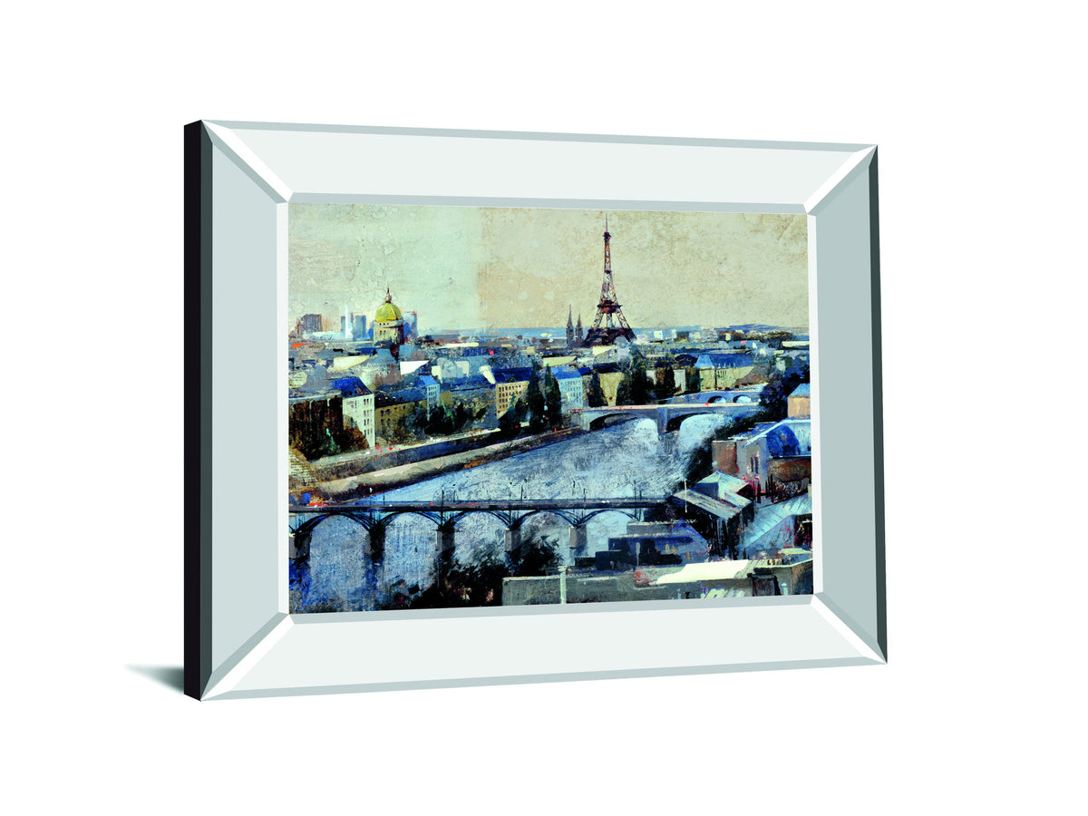 Paris By Marti Bofarull - Mirror Framed Print Wall Art - Blue