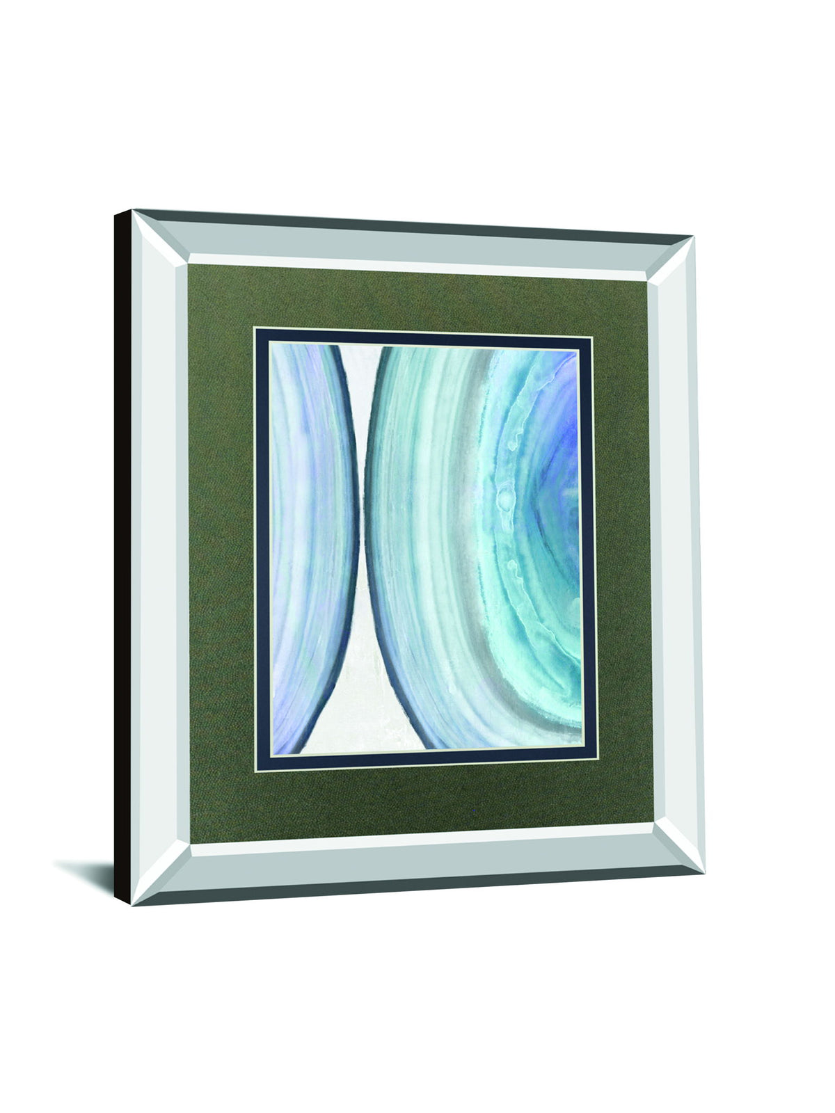 Endless Blue I By Eva Watts Mirrored Frame - Blue