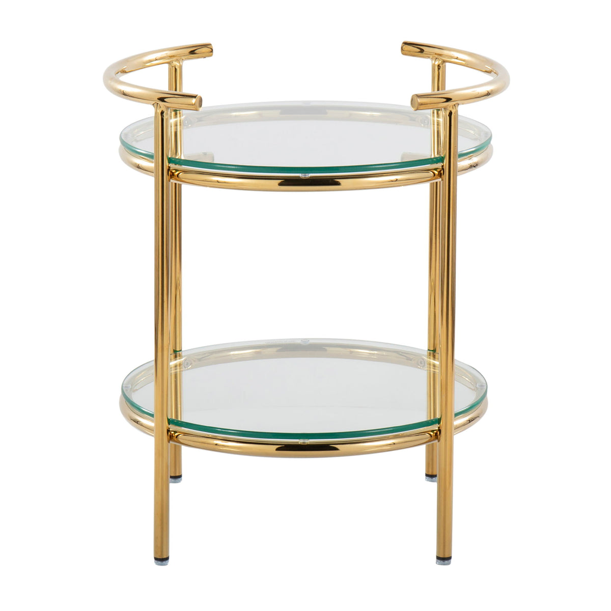 Rhonda - Contemporary / Glam Side Table - Gold / Clear