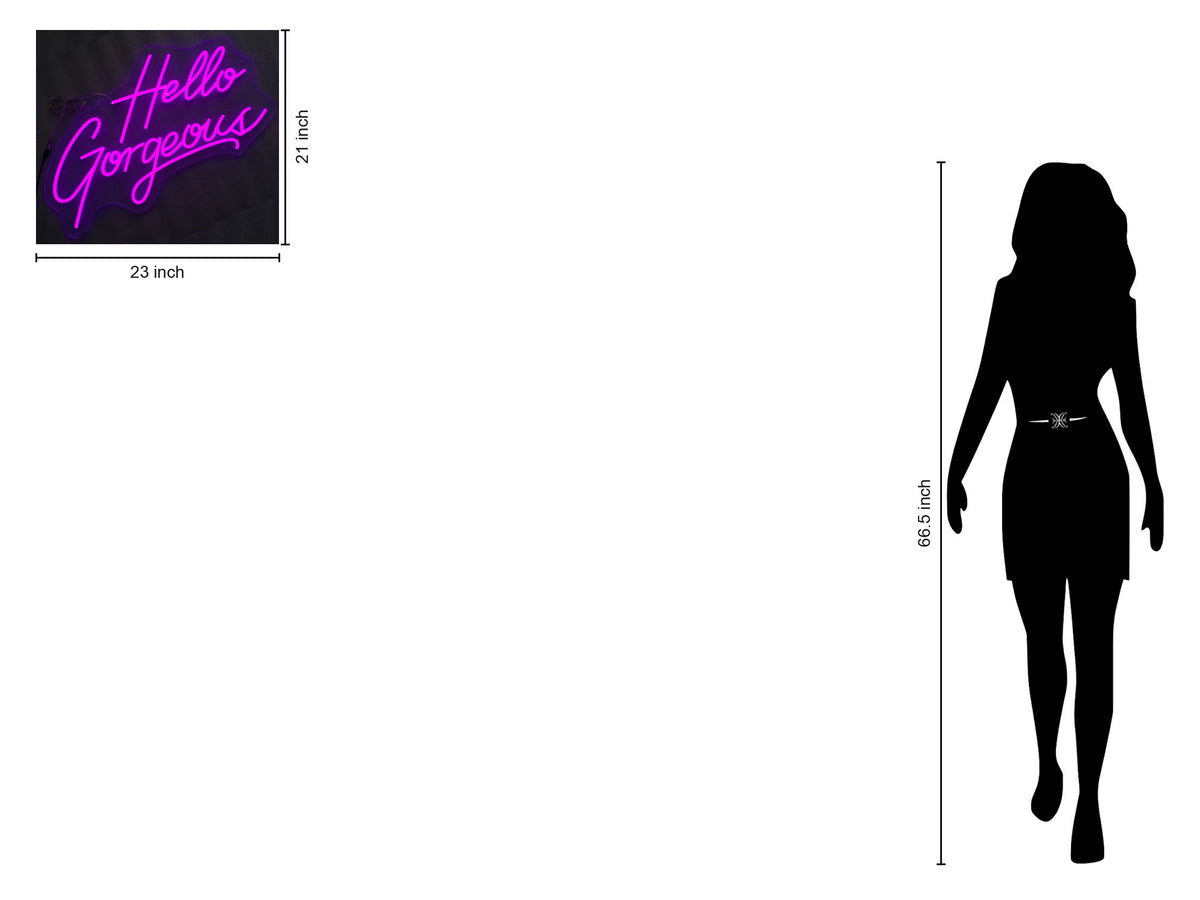 Neon Hello Gorgeous - Purple