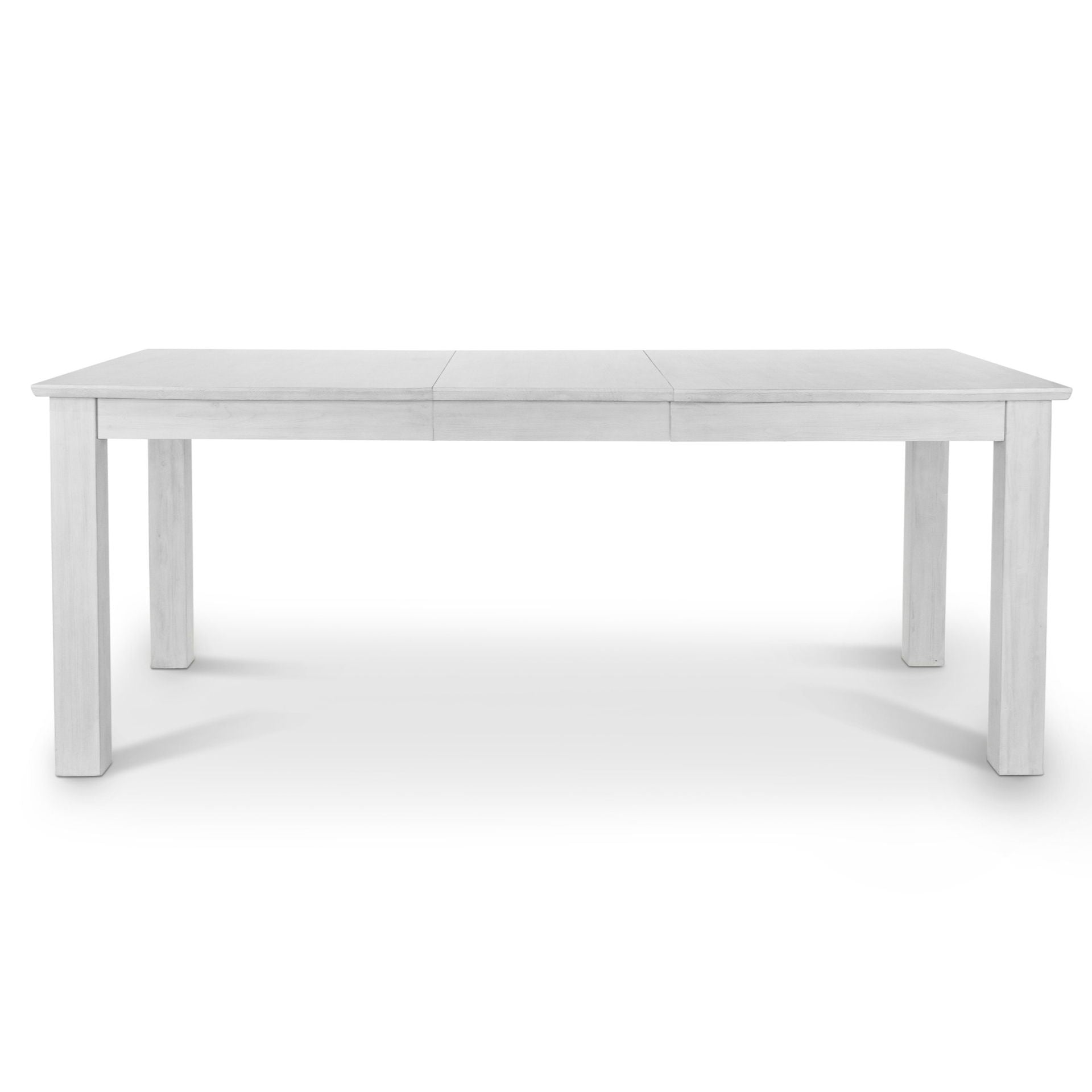 Geneva - Extendable Trestle Dining Table With Self-Storing Leaf - Distressed White