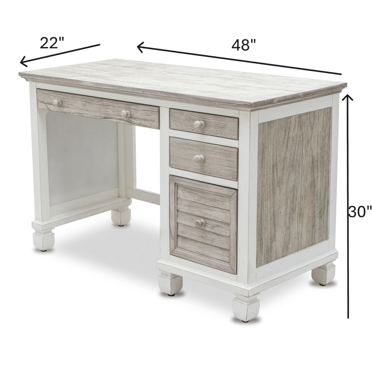 Islamorada - Desk & Chair Set - Dapple Gray / Blanc