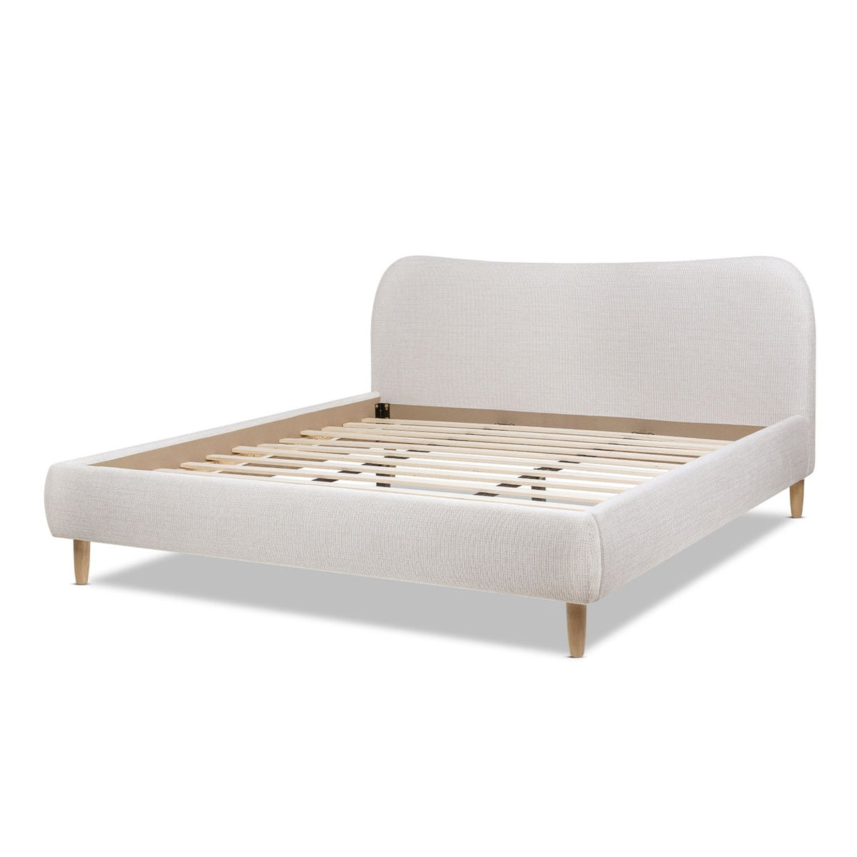 Roman - Curved Headboard Upholstered Platform Bed