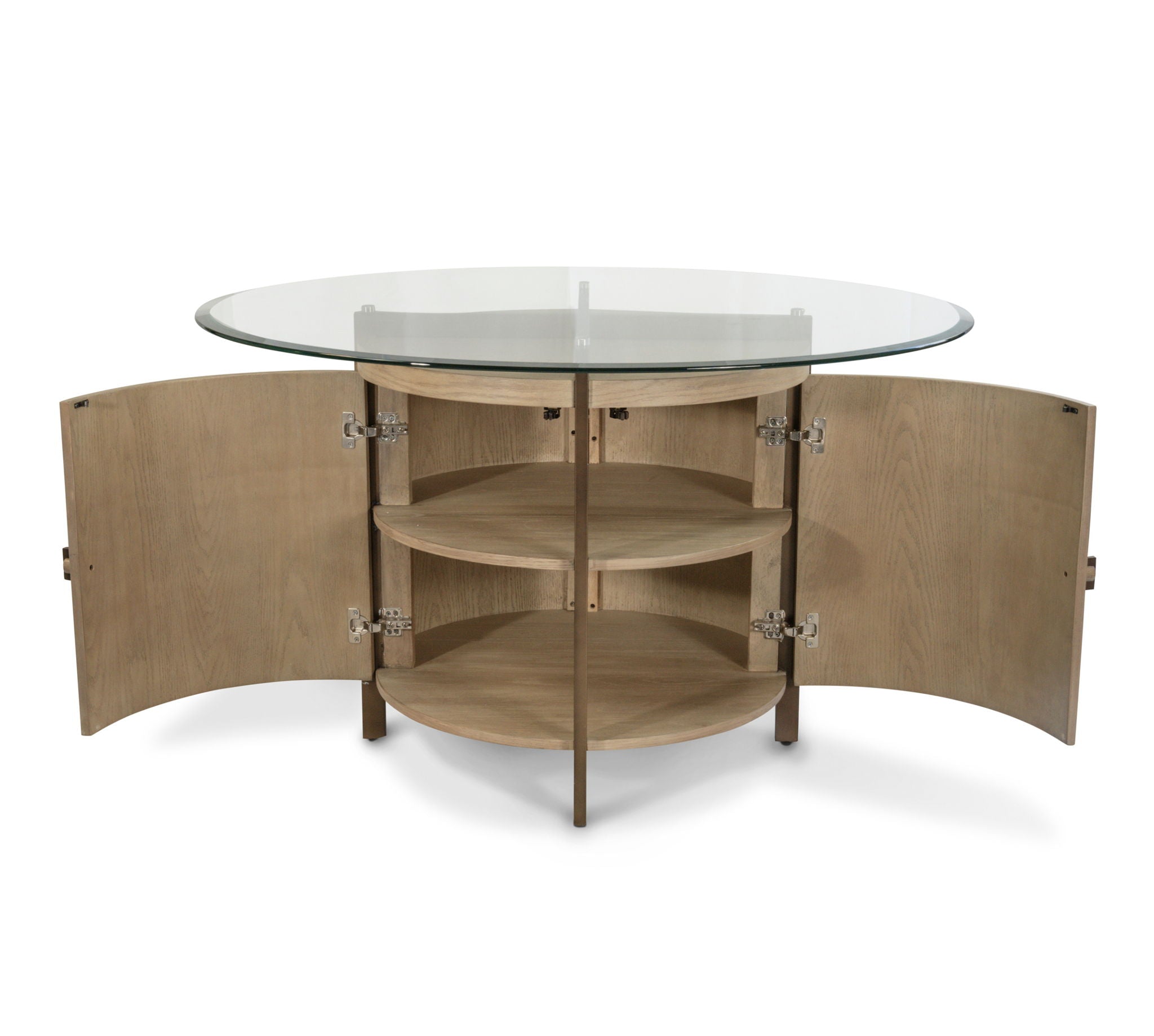 Rio Vista - Round Dining Table With Storage - Muted Earth Tones / Clay