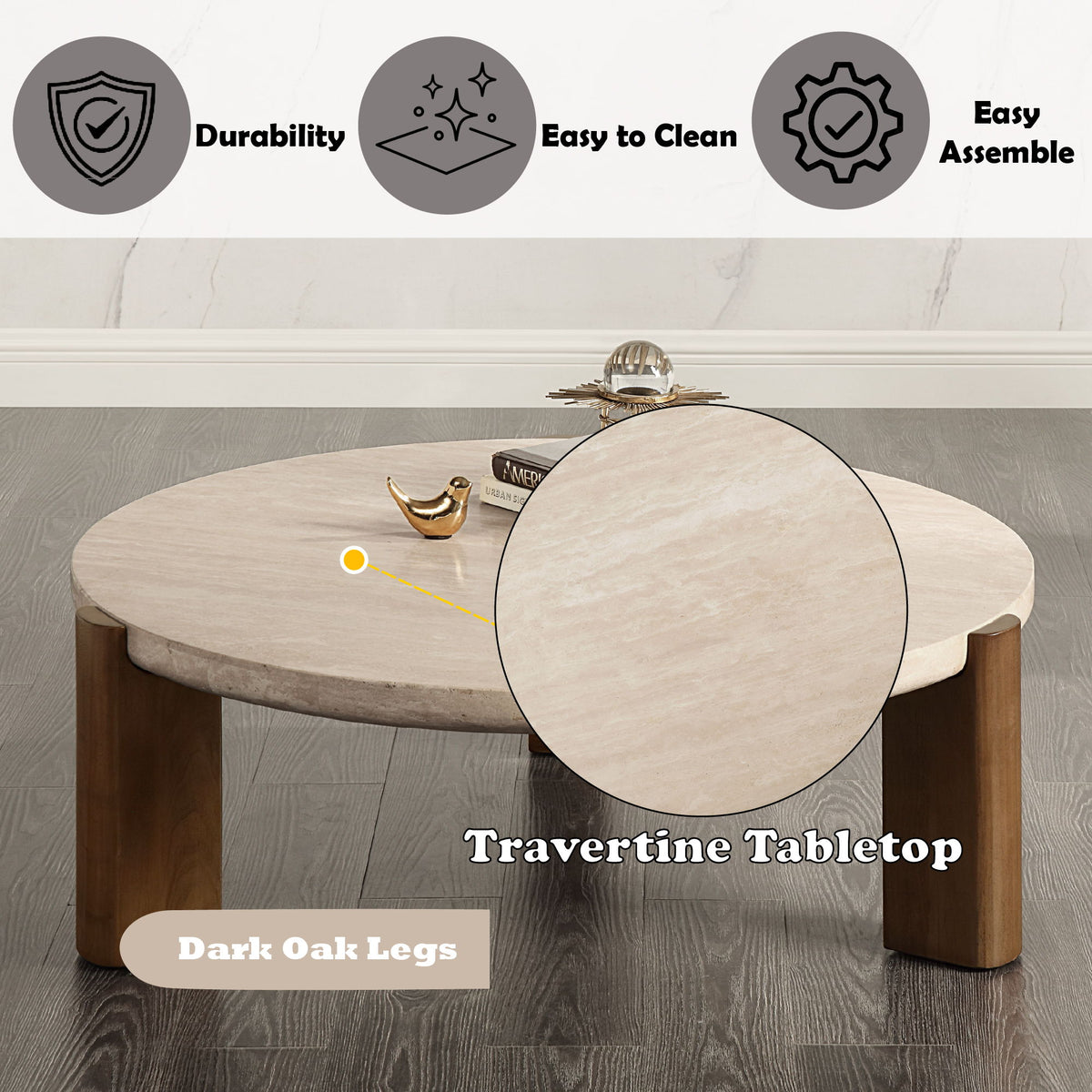 Leonardo - Coffee Table - Cream / Oak