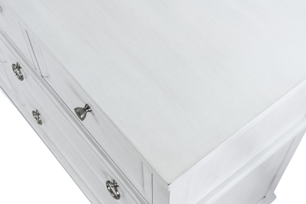 Point Breeze - 7 Drawer Dresser - Fresh White With Soft Gray Glaze