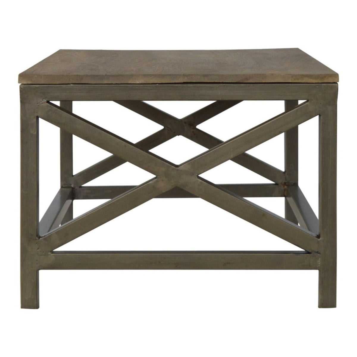 Cross Metal Coffee Table - Pewter