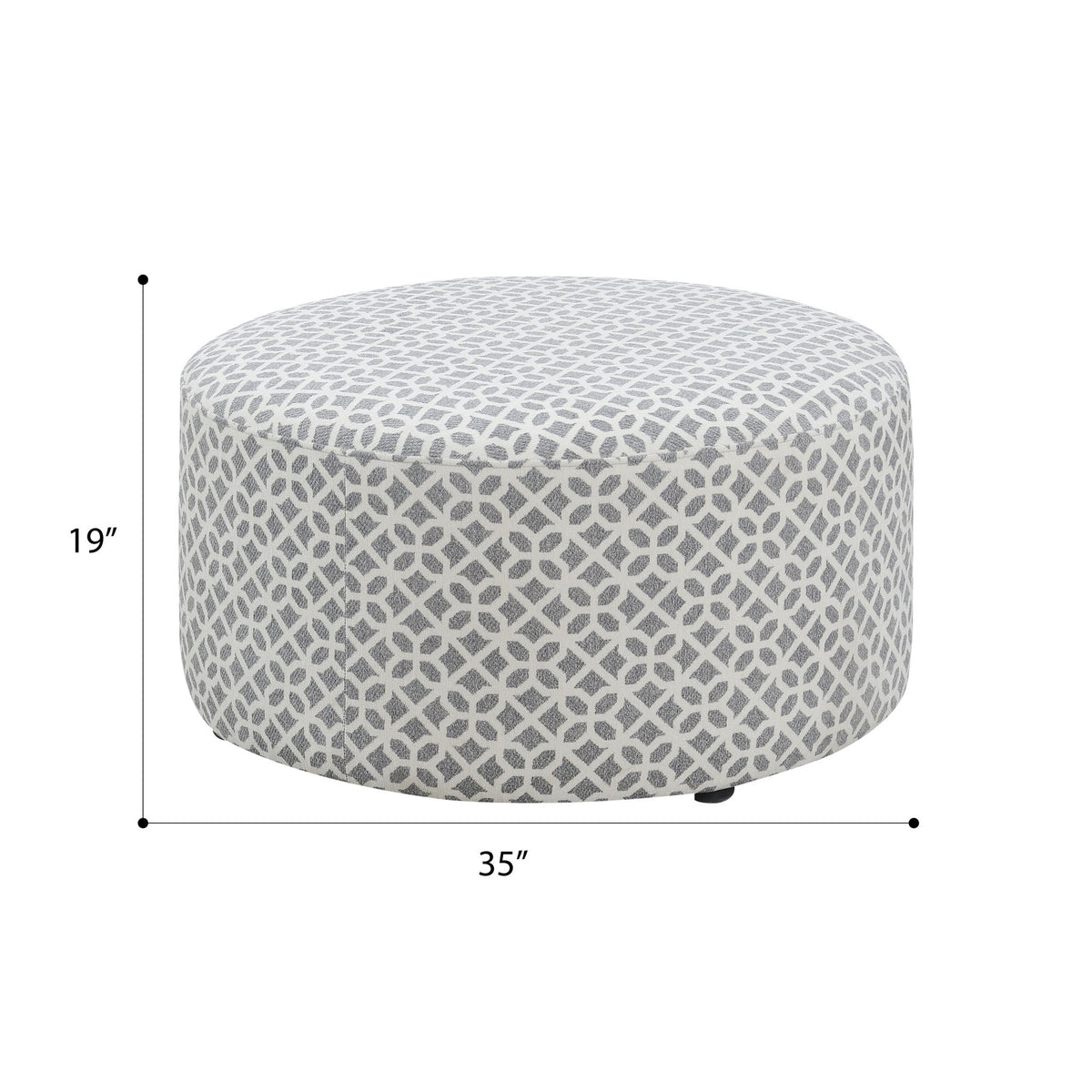 Round Ottoman - Gray