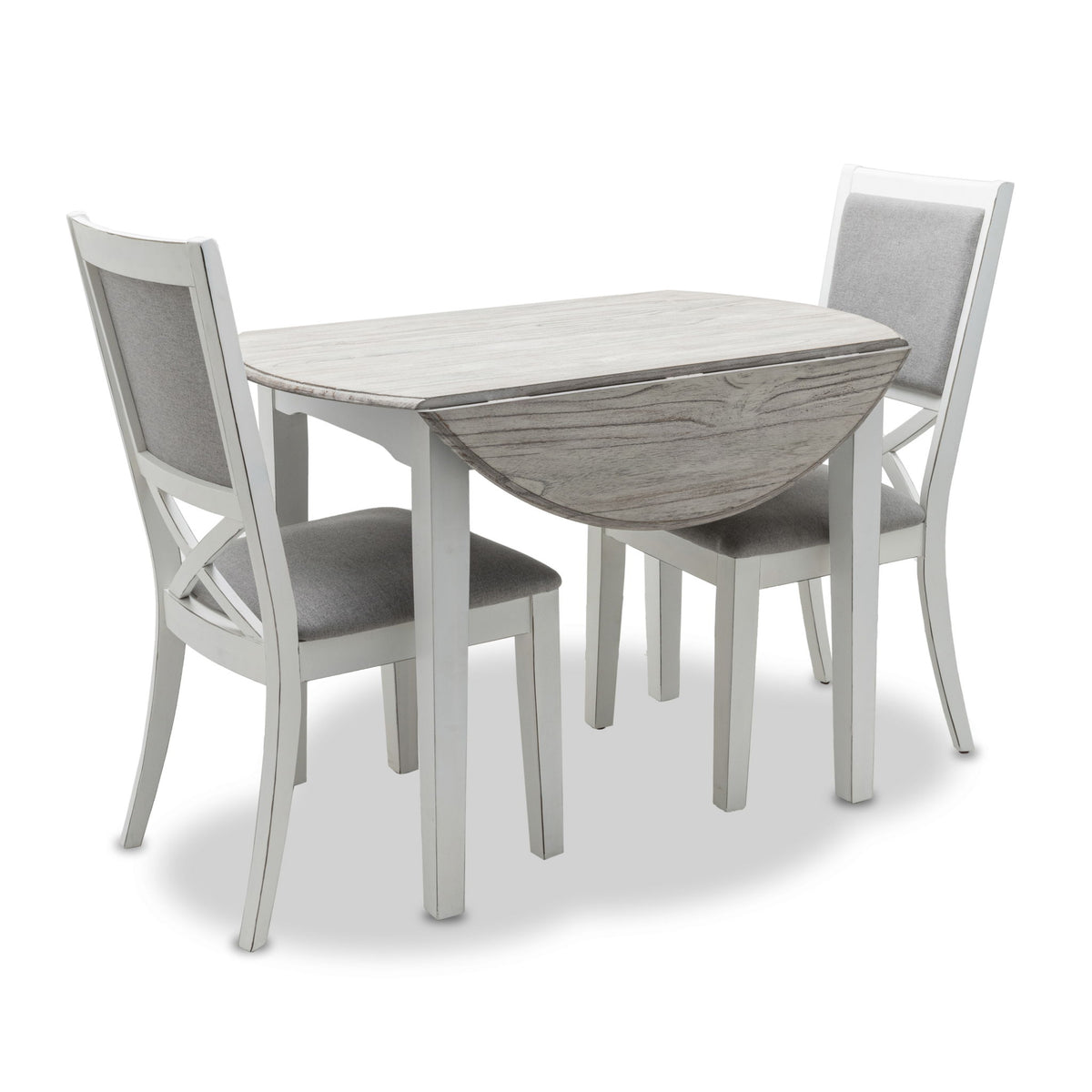 Islamorada - Drop Leaf Dining Table - Dapple Gray / Blanc