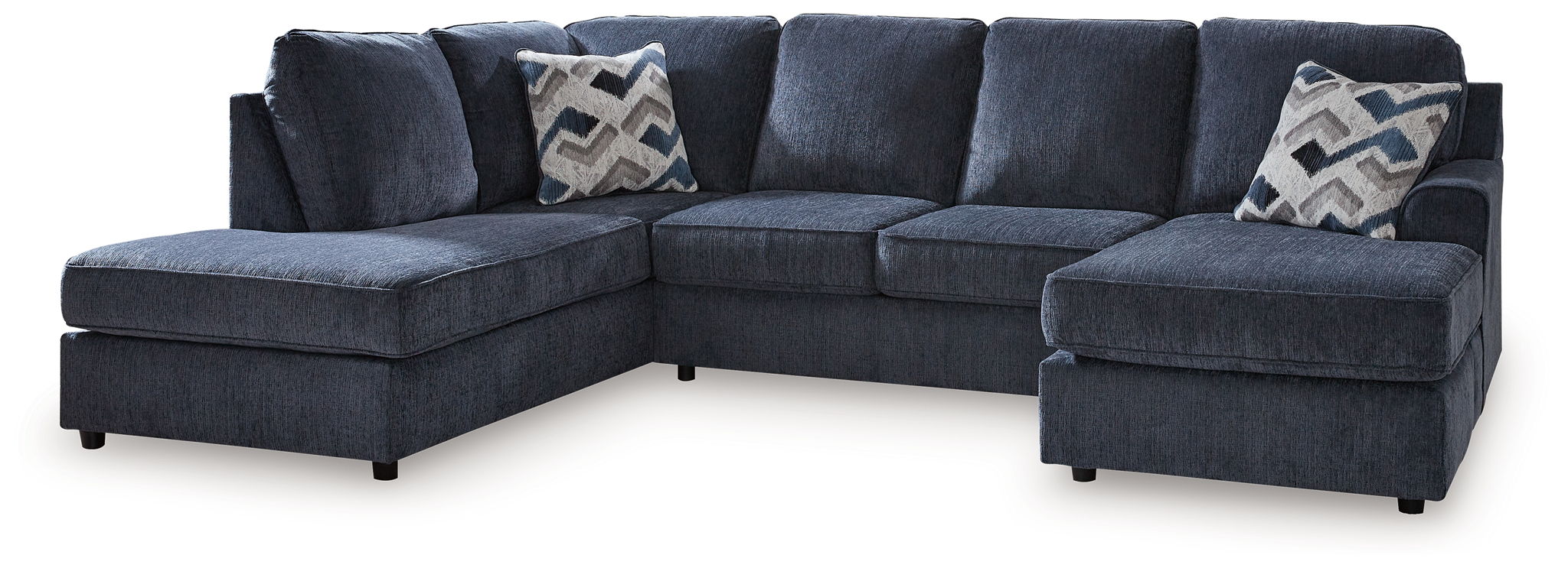 Albar Place - 2 Pc. - 2-Piece Sectional With Raf Sofa Chaise, Ottoman - Cobalt