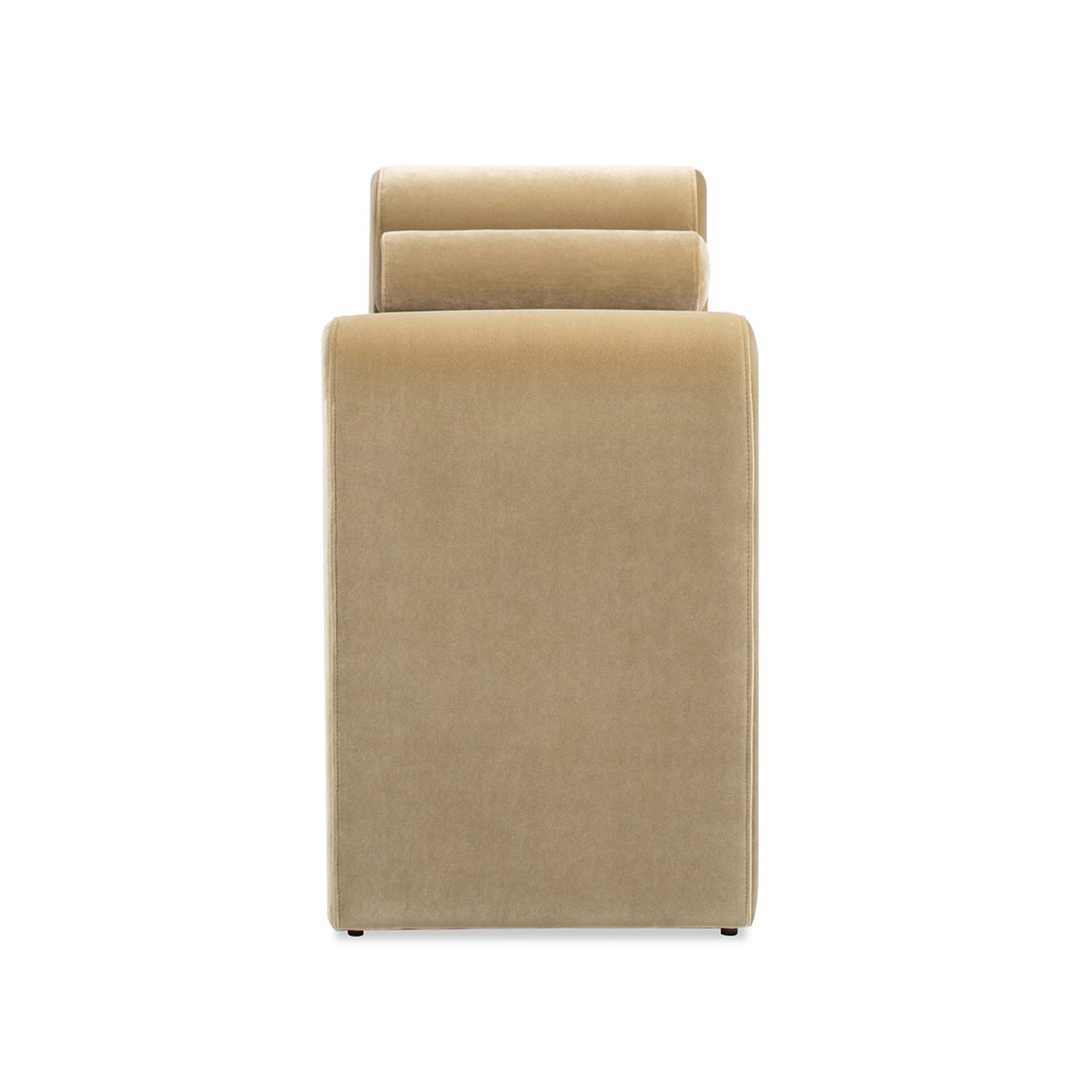 Mason - Arched Arm Bench With Bolster Pillows - Camel Brown Beige