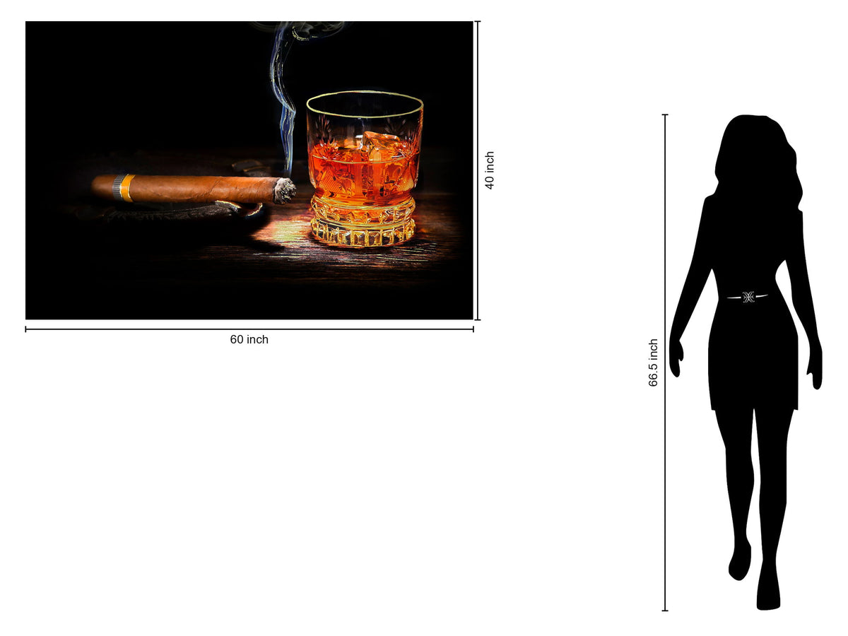 Tempered Glass With Foil - Cohiba & Whiskey - Black