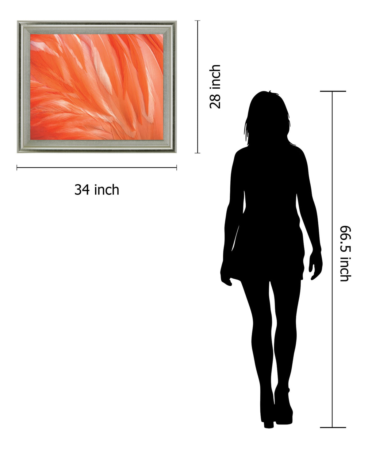 Citrus Plumage - 28" x 34" Framed Wall Art - Orange
