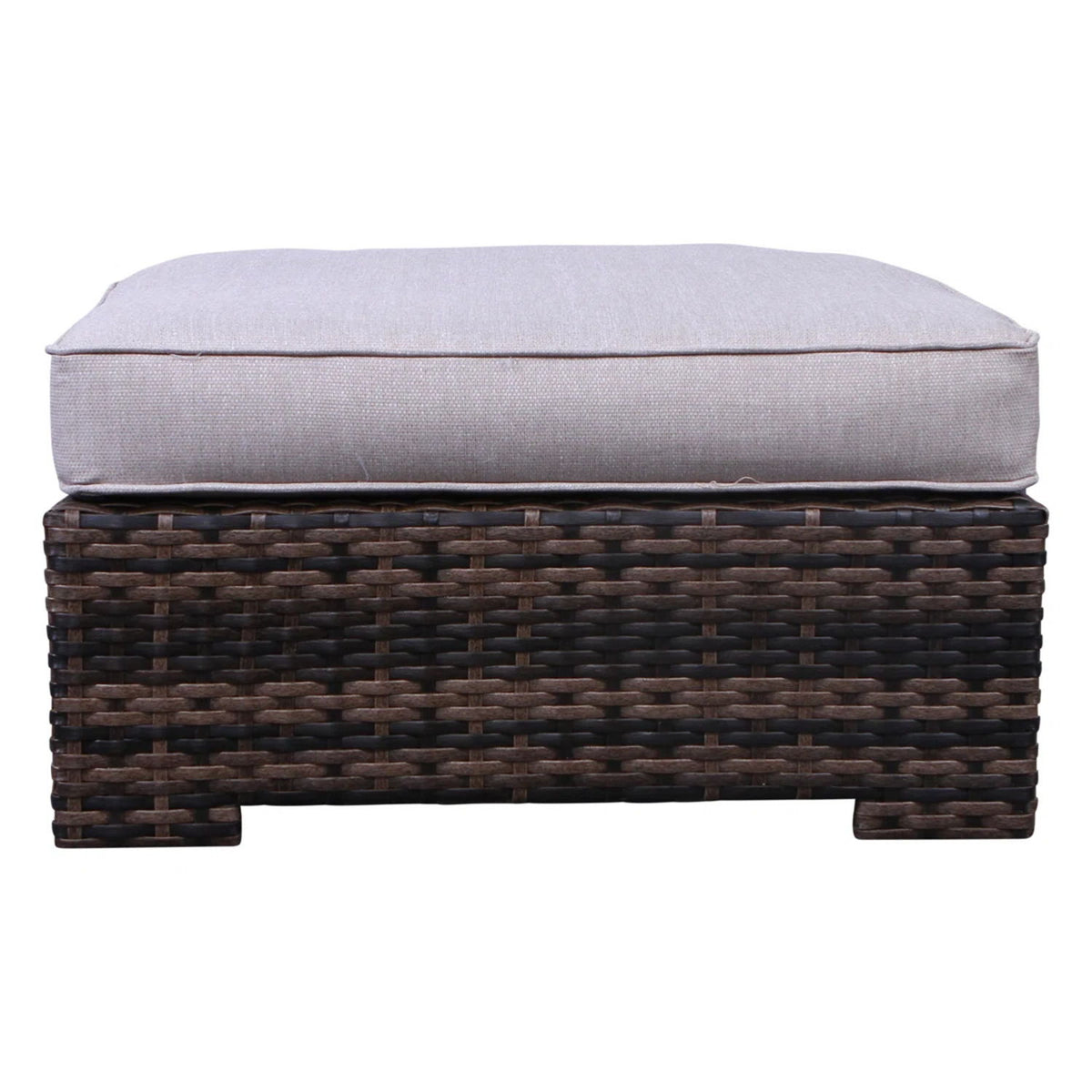 Wide Patio Sectional With Cushions - Brown