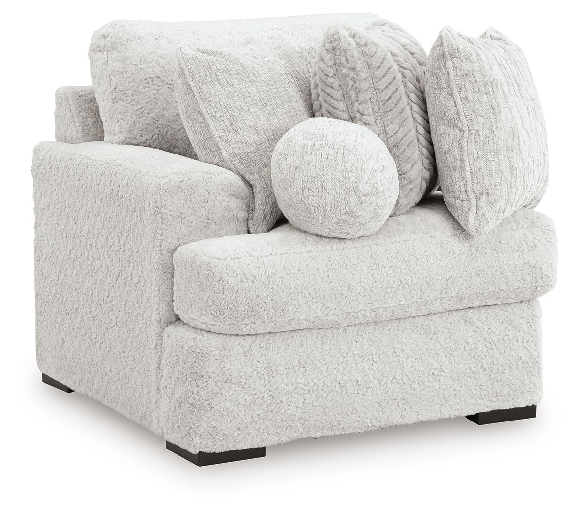 Cuddle Plush - 3 Pc. - 3-Piece Sectional, Chair And Ottoman - Arctic