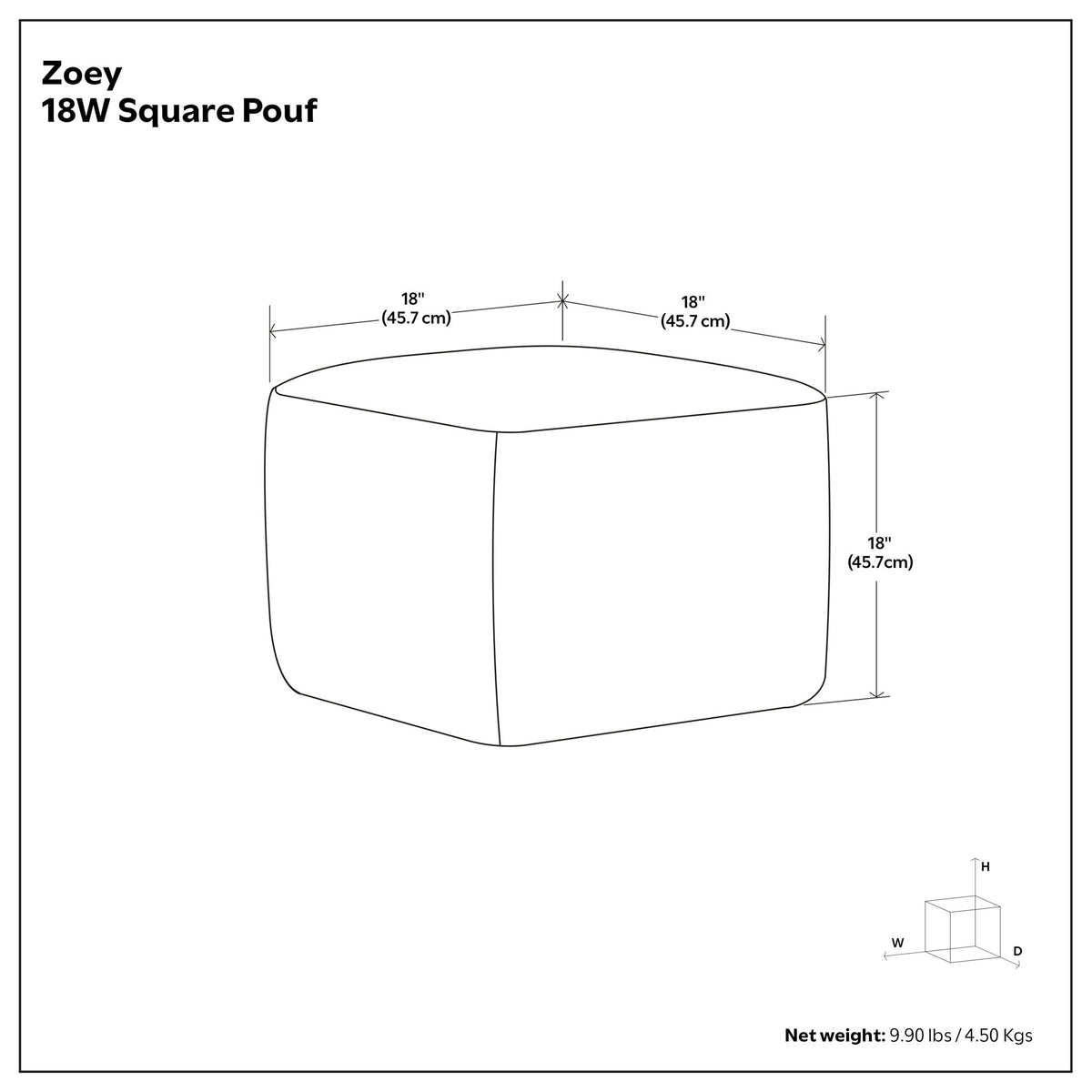 Zoey - Handcrafted Woven Cube Pouf