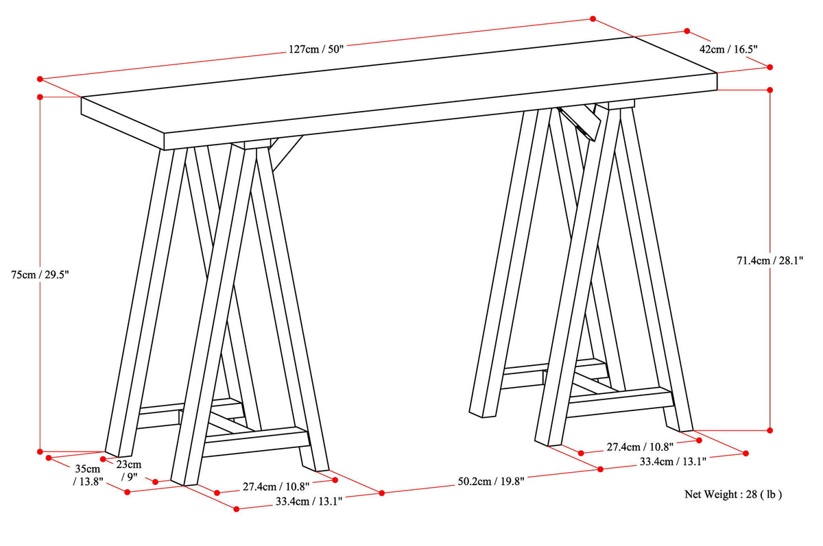 Sawhorse - Handcrafted Console Sofa Table