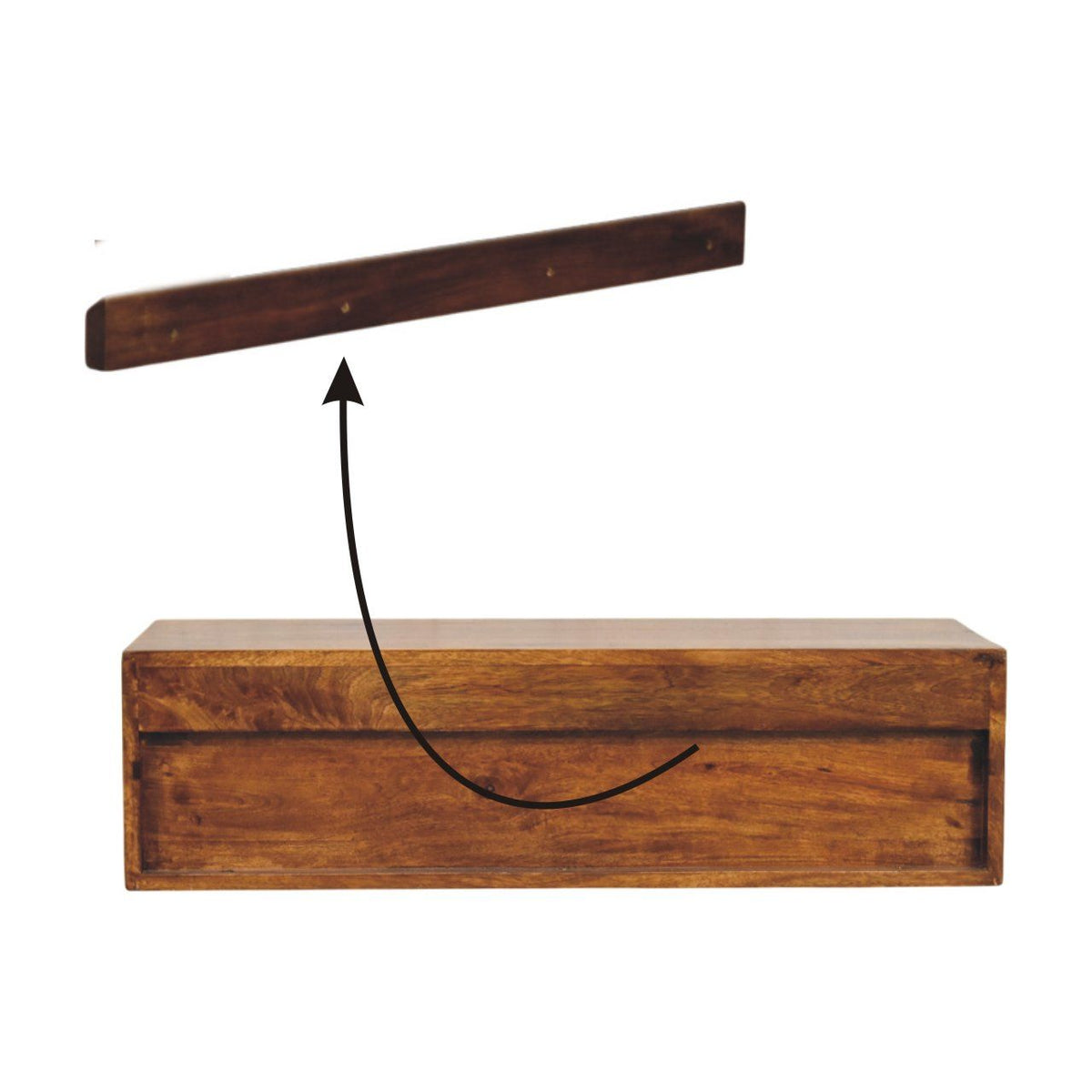 Lunar - 2 Drawer Wall Mounted Media Unit - Brown