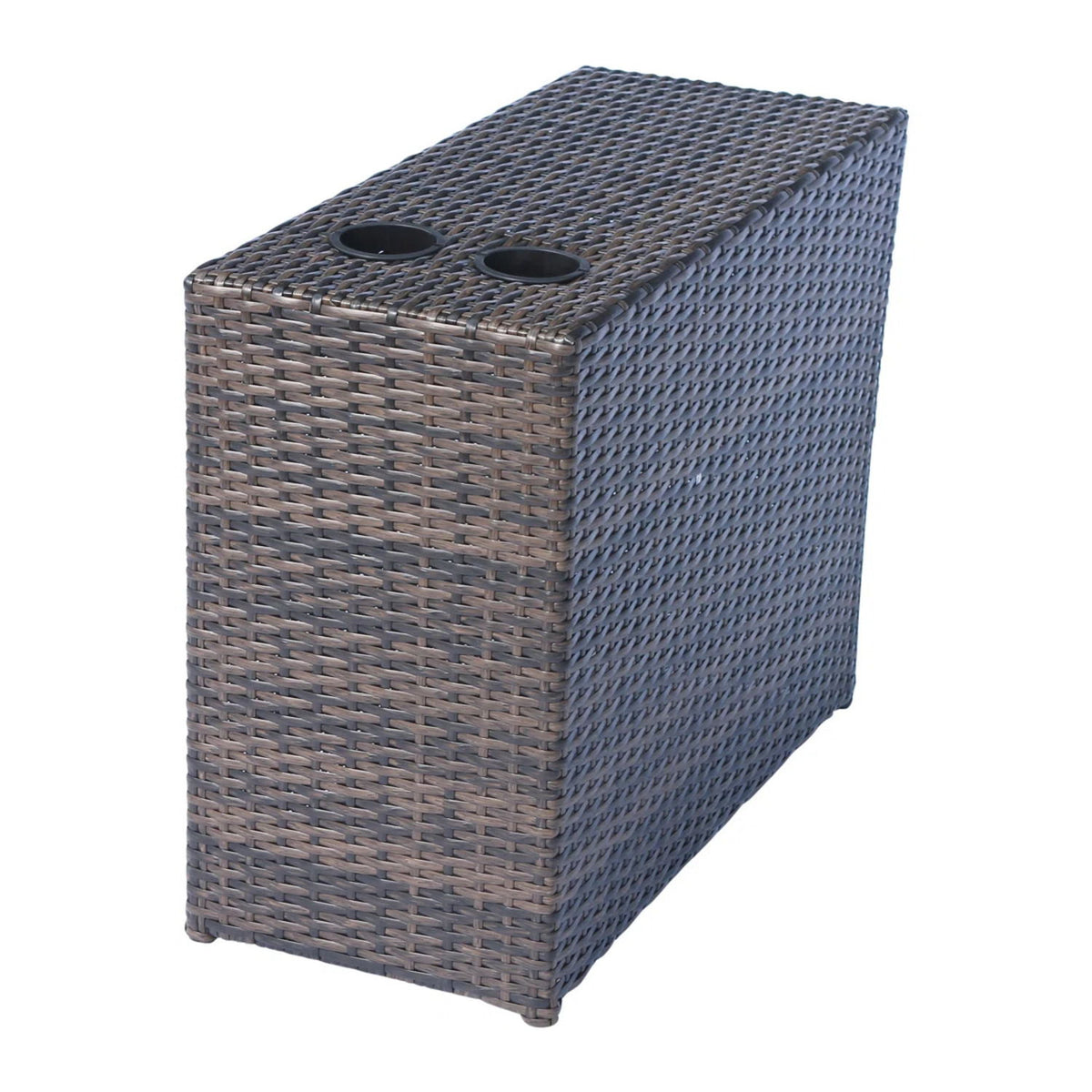 Patio Seating Set With Cushions And Fire Pit - Brown