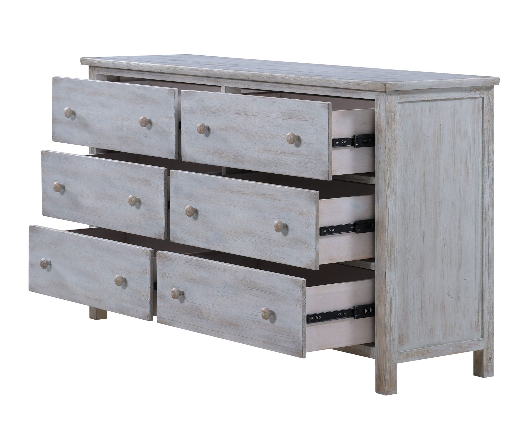 Geneva - 6 Drawer Dresser - Distressed White
