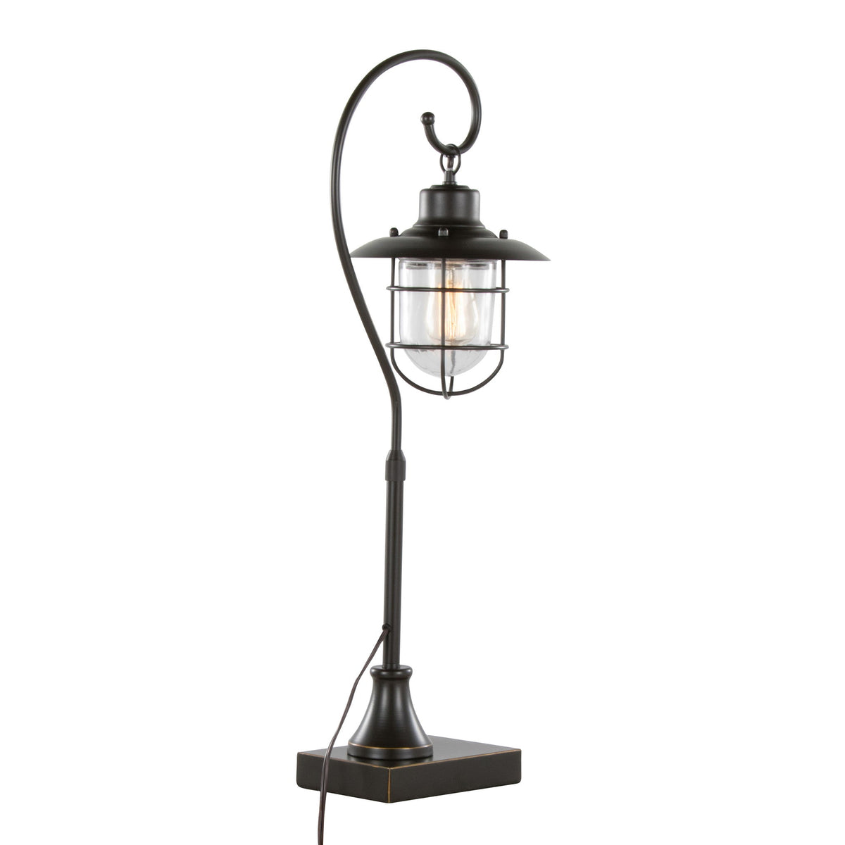 Landen - Contemporary Task Lamp (Set of 2) - Oil Rubbed Bronze / Clear