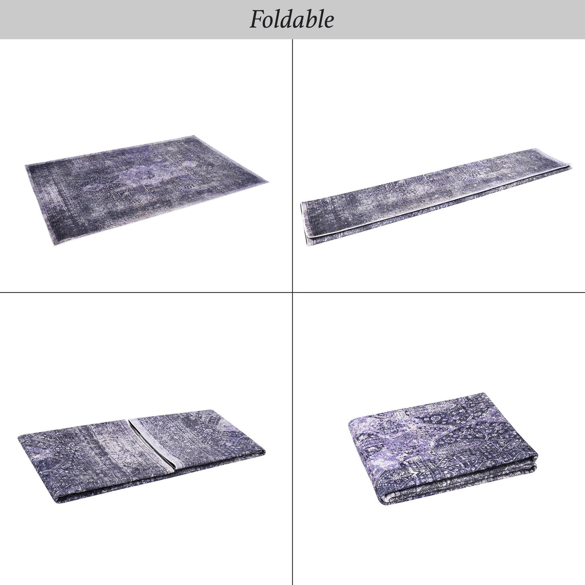 Maval - 6' X 9' Washable Area Rug - Anthracite