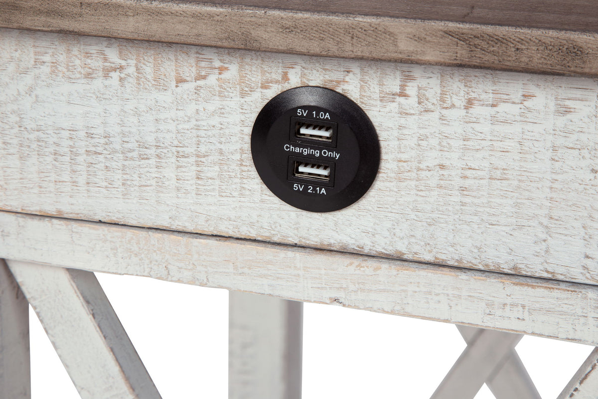 Adalane - Accent Table - White / Gray