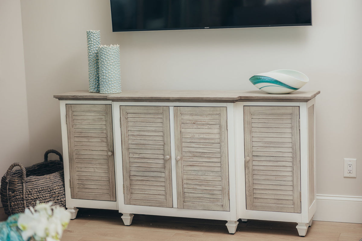 Islamorada - 4-Door Credenza - Dapple Gray / Blanc