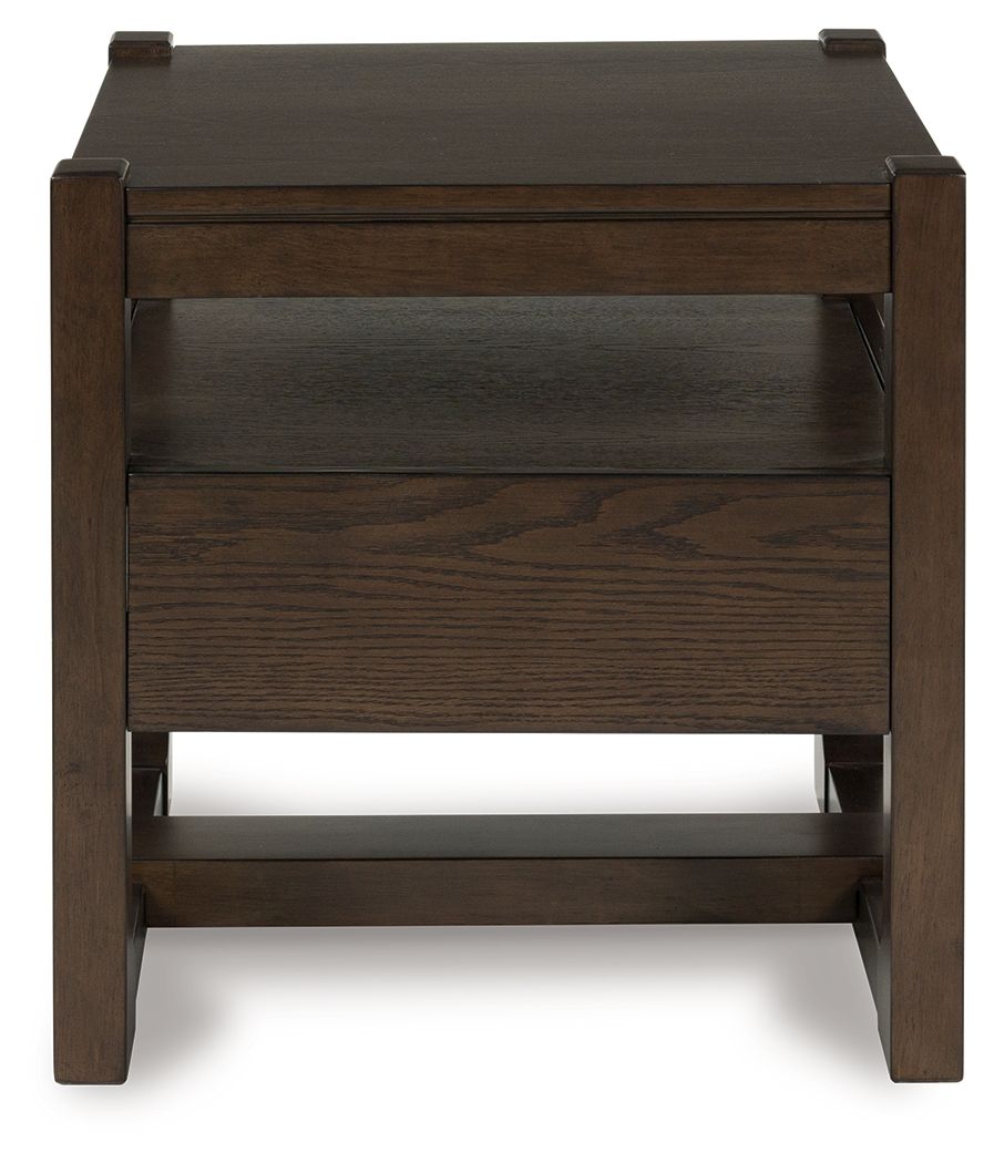 Breckington - Square End Table - Dark Brown