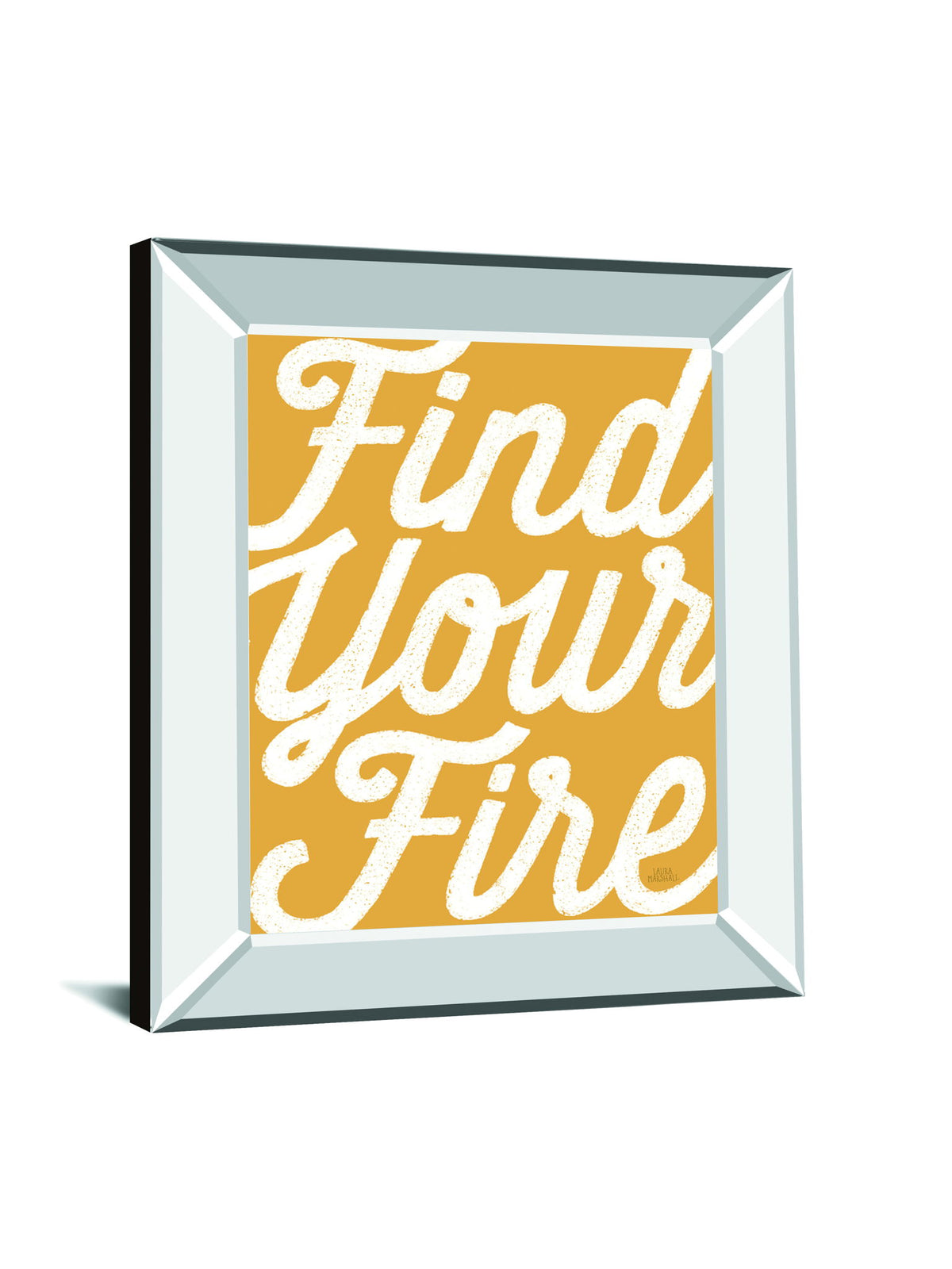 Positivity VI By Laura Marshall - Mirror Framed Print Wall Art - Yellow