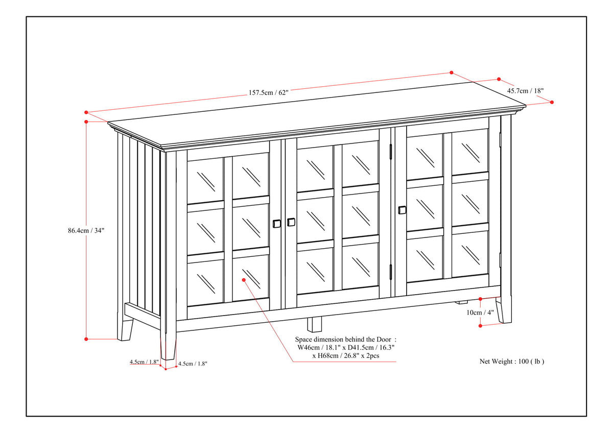 Acadian - Wide Storage Cabinet Handcrafted