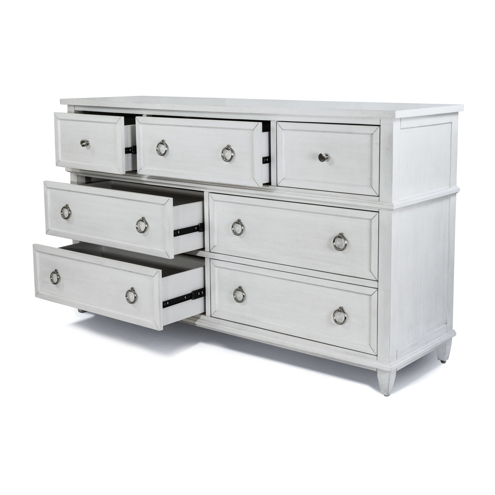 Point Breeze - 7 Drawer Dresser - Fresh White With Soft Gray Glaze