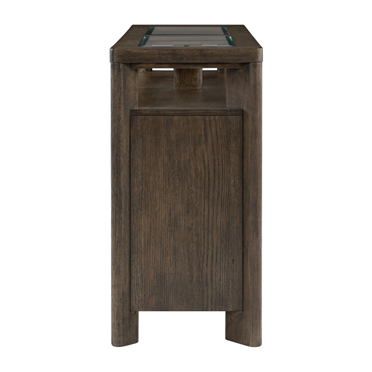 Side Server With Glass Inlay - Dark Oak