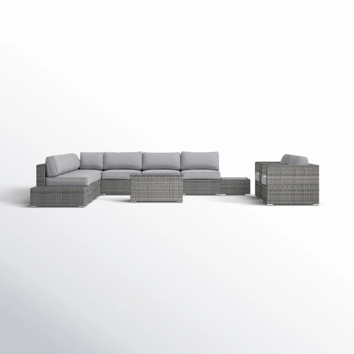 Wicker Sectional Seating Group With Cushions
