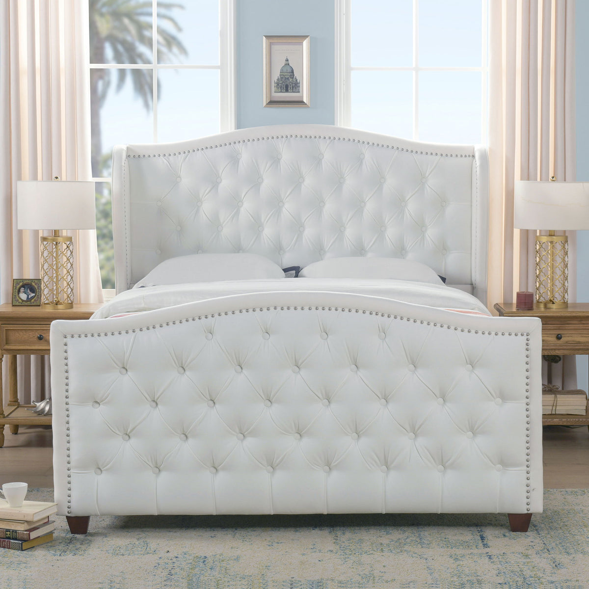 Marcella - Upholstered Shelter Headboard Bed
