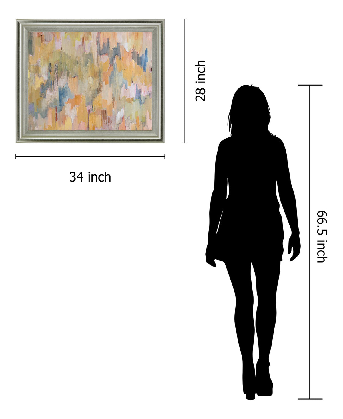 Sunlit Echo - 28" x 34" Framed Wall Art - Beige